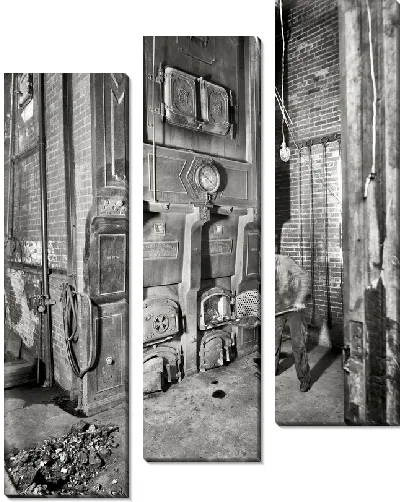 Модульная картина Рабочий в котельной (Working in the boiler room)