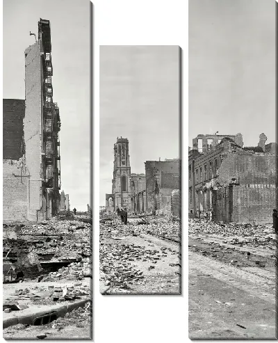 Модульная картина Разрушенная улица (Ruined streets)