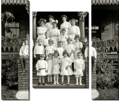 Модульная картина Дети на ступеньках (Children on the stairs)