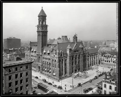 Картина Здание в центре (The building in the center)