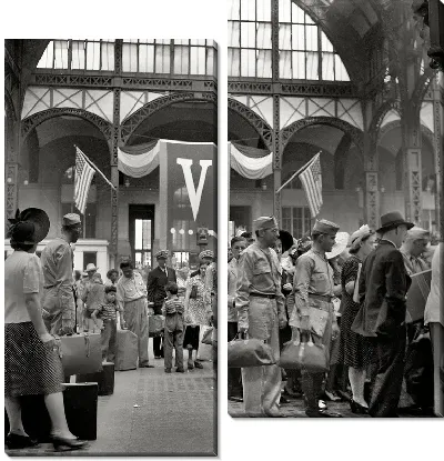 Модульная картина На вокзале (At the station)