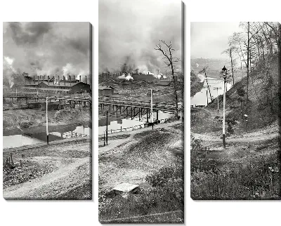 Модульная картина Дым над заводом (Smoke over the plant)