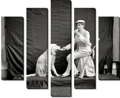 Модульная картина Мужчина с собакой (The man with the dog)