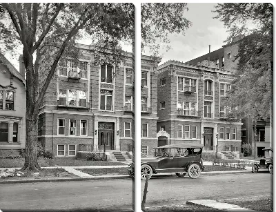 Модульная картина Автомобиль возле дома (Car near the house) №2