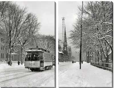 Модульная картина Город зимой (Сity in winter) №2