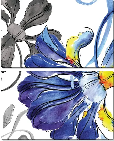 Модульная картина Синий цветок (Blue flower) №3