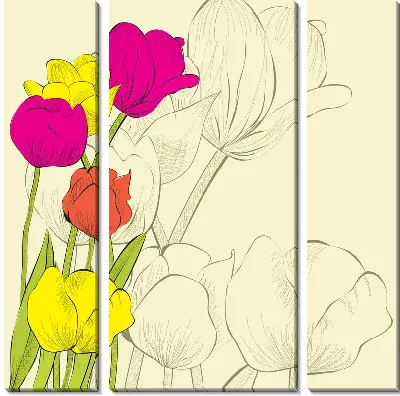 Модульная картина Цветы (Flowers) №121