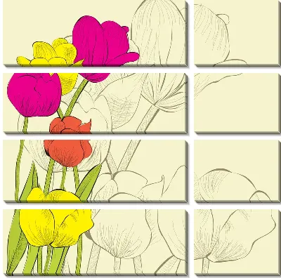 Модульная картина Цветы (Flowers) №121