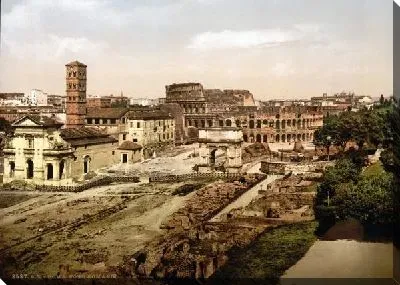 "Историческая серия 1890-1900 гг. ""Фотографии Италии"" - Forum Romanum from the Palatine, Rome"