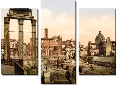 Модульная картина "Историческая серия 1890-1900 гг. ""Фотографии Италии"" - Boario, Rome"