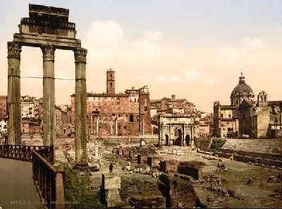Плакат "Историческая серия 1890-1900 гг. ""Фотографии Италии"" - Boario, Rome"