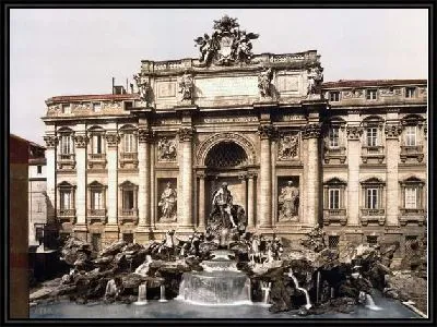 "Историческая серия 1890-1900 гг. ""Фотографии Италии"" - Фонтан Треви в Риме (Fountain of Trevi, Rome, Italy)"