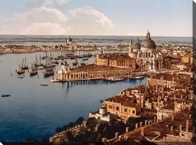 Постер "Историческая серия 1890-1900 гг. ""Фотографии Италии"" - Вид с колокольни, Венеция (From the Campanile, Venice)"