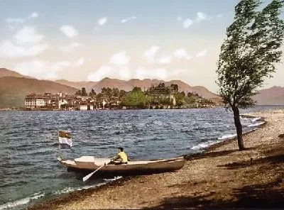 Плакат "Историческая серия 1890-1900 гг. ""Фотографии Италии"" - Изола Белла, Озеро Маджоре (Isola Bella, Lake Maggiore)" №2