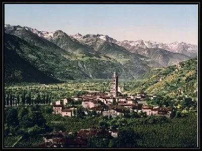 Картина "Историческая серия 1890-1900 гг. ""Фотографии Италии"" - Мадонна-ди-Тирана (Madonna di Tirano, Tirano)"