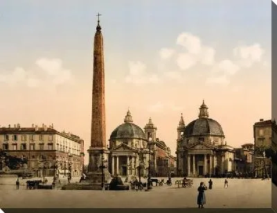 Постер "Историческая серия 1890-1900 гг. ""Фотографии Италии"" - Народное место, Рим (People's Place)"