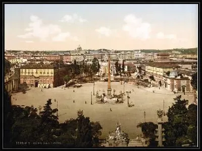 Картина "Историческая серия 1890-1900 гг. ""Фотографии Италии"" - Панорама Рима (Panorama from the Pincian, Rome)"