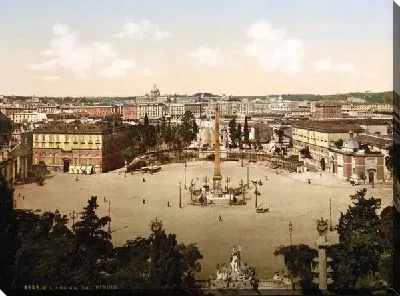 Постер "Историческая серия 1890-1900 гг. ""Фотографии Италии"" - Панорама Рима (Panorama from the Pincian, Rome)"
