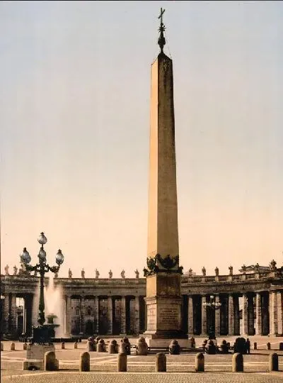 Плакат "Историческая серия 1890-1900 гг. ""Фотографии Италии"" - Памятник в Риме"
