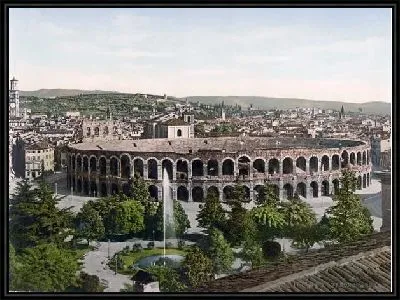 Картина "Историческая серия 1890-1900 гг. ""Фотографии Италии"" - Арена в Вероне (The Arena, Verona)"