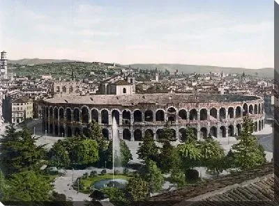 Постер "Историческая серия 1890-1900 гг. ""Фотографии Италии"" - Арена в Вероне (The Arena, Verona)"