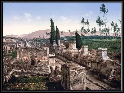 "Историческая серия 1890-1900 гг. ""Фотографии Италии"" - Улица гробниц в Помпеи (Street of the Tombs, Pompeii)"