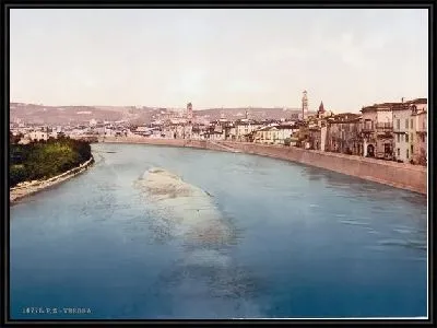 Картина "Историческая серия 1890-1900 гг. ""Фотографии Италии"" - Вид на Верону (General view, Verona)"