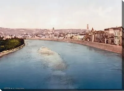 Постер "Историческая серия 1890-1900 гг. ""Фотографии Италии"" - Вид на Верону (General view, Verona)"