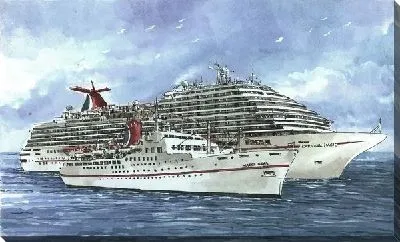 Картина маслом Белые пароходы