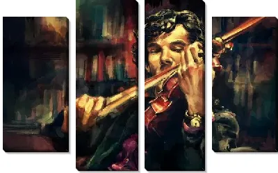 Модульная картина Игра на скрипке