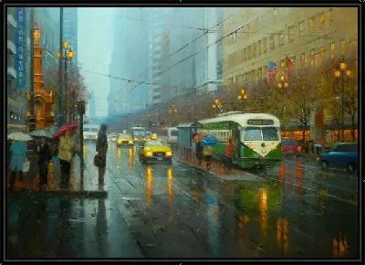 Картина Вечер. Дождь