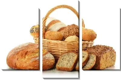Модульная картина Выпечка в корзинке