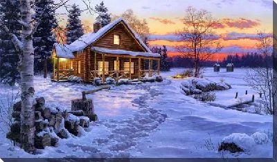 Деревянный домик в лесу