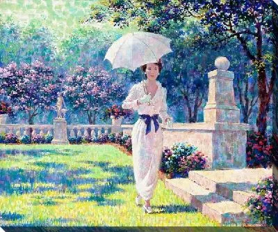Девушка в летнем саду