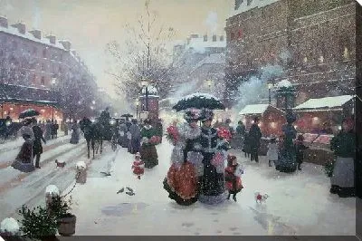 Картина маслом Париж зимой