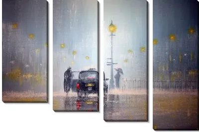 Картина Такси под дождем