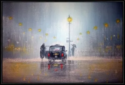 Такси под дождем