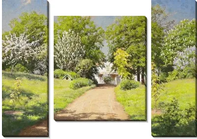 Модульная картина Тропинка возле сада