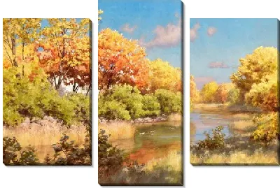 Озеро осенью