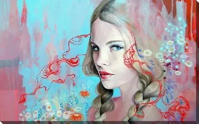 Картина маслом Девушка с голубыми глазами №2