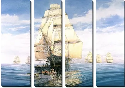 Модульная картина Корабли в море