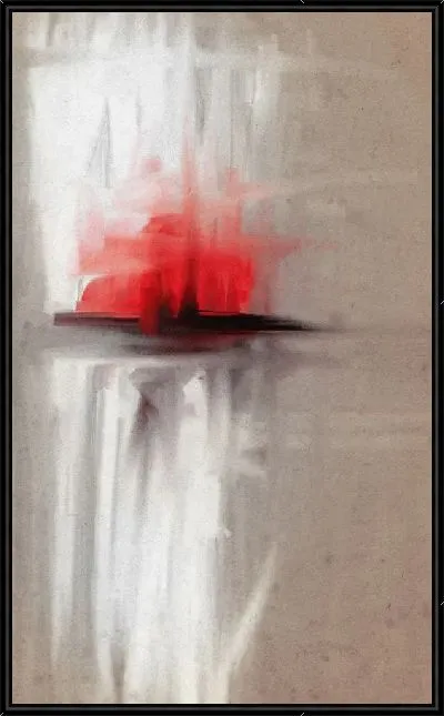 Картина Красно-белая абстракция