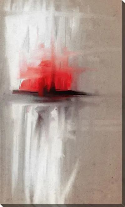 Постер Красно-белая абстракция