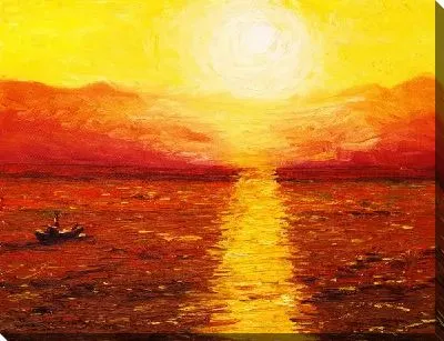 Картина маслом Закат на море №12