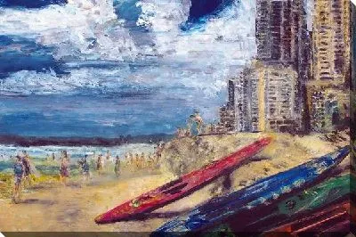 Картина маслом Лодки на пляже