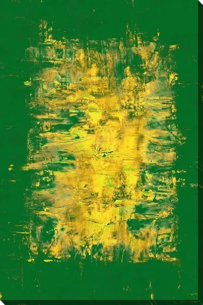 Постер Абстракция в зеленых и желтых тонах