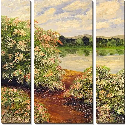 Модульная картина Кусты белой сирени