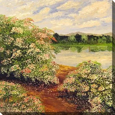 Картина маслом Кусты белой сирени