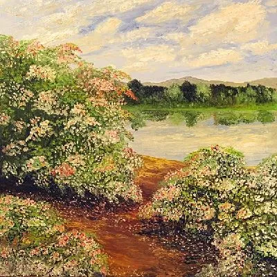 Плакат Кусты белой сирени