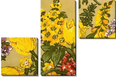 Модульная картина Композиция из желтых и красных цветов